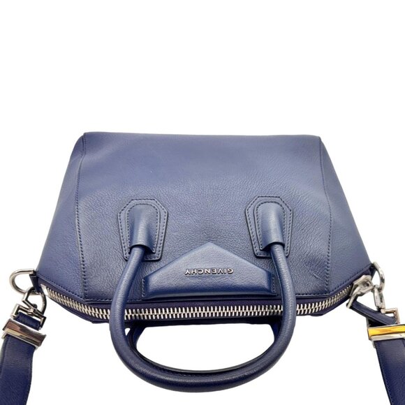 Givenchy  Antigona Leather Satchel Shoulder Bag Navy Blue - Picture 4 of 12